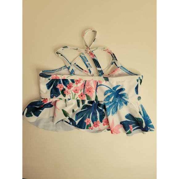 Toddler Girls Swimsuit Floral High Waist Bathing Suit Falbala Bikini Swimwear 2T - Picture 2 of 12